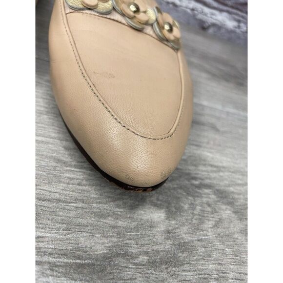 Kate Spade Nude Pink Leather Floral Accent Pointed Mules Shoes Women 8M US/39EU - Picture 14 of 16